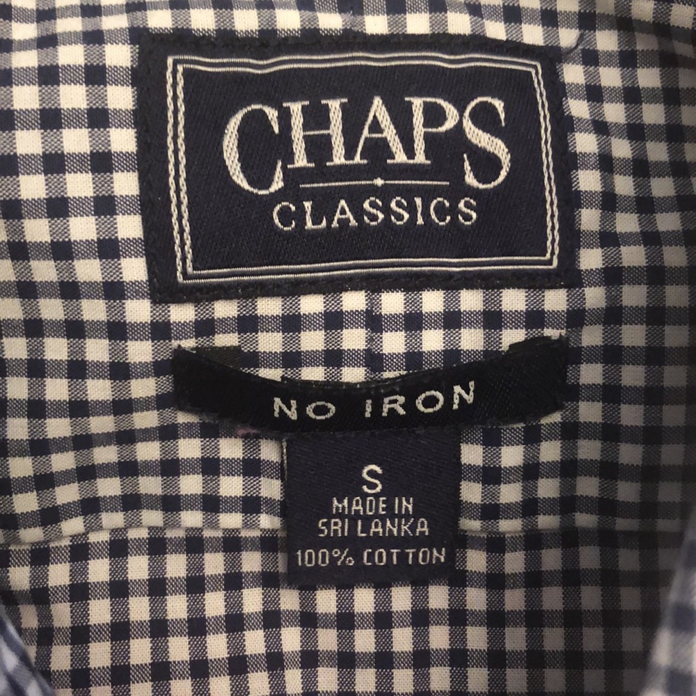 Navy Checked Button Down- Chaps - image 3